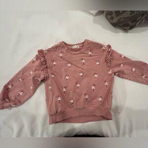 Charming Pink Kids Sweatshirt with Ballerina Print